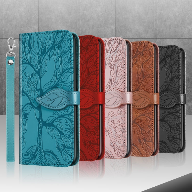 For Samsung Galaxy Note10+ Life of Tree Embossing Pattern Horizontal Flip Leather Case with Holder & Card Slot & Wallet & Photo Frame & Lanyard(Brown)