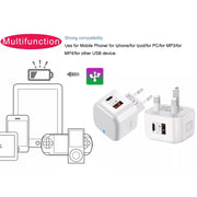 YSY-6087 20W PD + QC 3.0 Dual Ports Travel Charger Power Adapter, EU Plug
