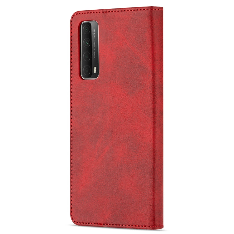 For Huawei P smart 2021 GUSSIM Business Style Horizontal Flip Leather Case with Holder & Card Slots & Wallet(Red)