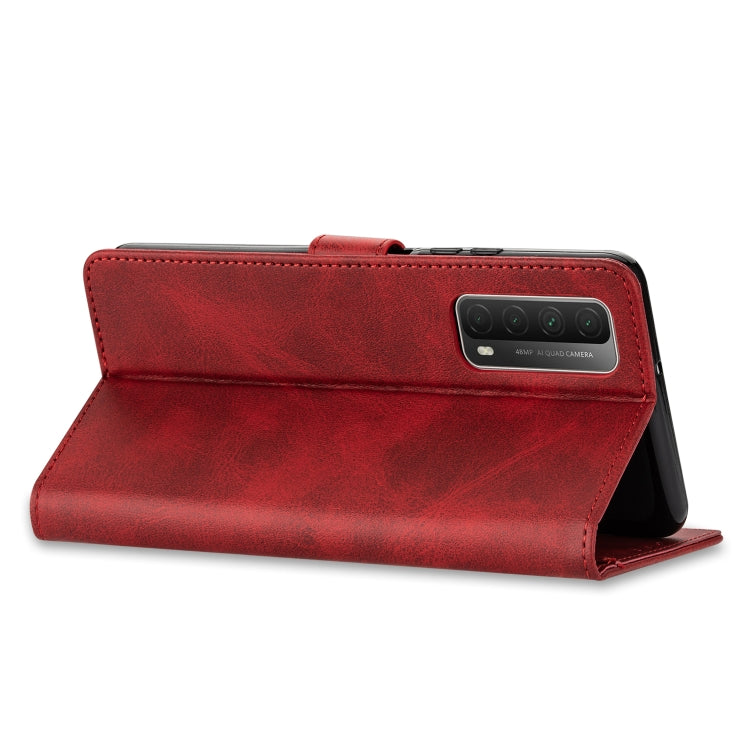 For Huawei P smart 2021 GUSSIM Business Style Horizontal Flip Leather Case with Holder & Card Slots & Wallet(Red)