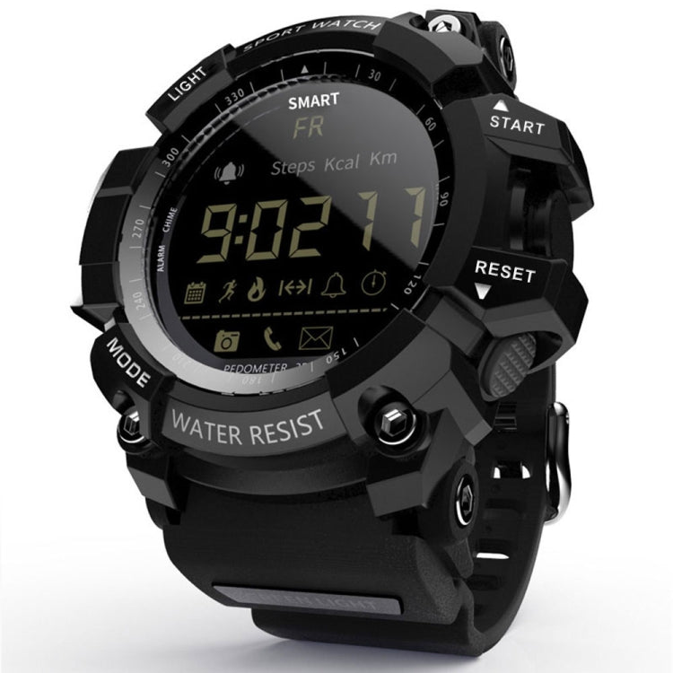 Lokmat MK16 LCD Screen 50m Water-resistant Smart Watch, Support Information Reminder / Remote Camera / Walking Motion Monitor(Black)