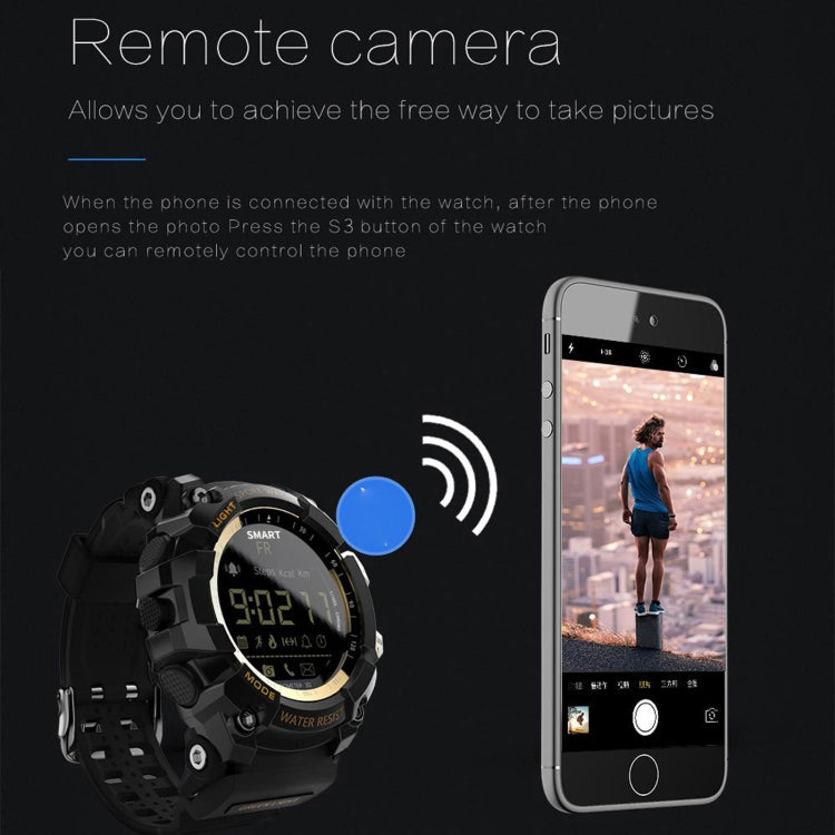 Lokmat MK16 LCD Screen 50m Water-resistant Smart Watch, Support Information Reminder / Remote Camera / Walking Motion Monitor(Blue)