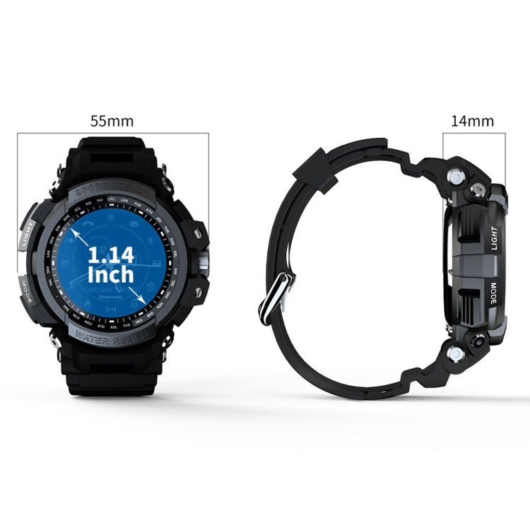 Lokmat MK28 1.4 inch FSTN Screen IP68 Water-resistant Smart Watch, Support Information Reminder / Remote Camera / Sport Record(Black)