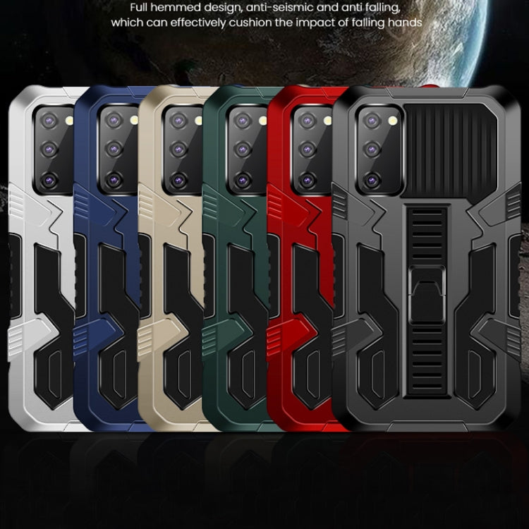 For Samsung Galaxy Note20 Ultra Vanguard Warrior All Inclusive Double-color Shockproof TPU + PC Protective Case with Holder(Black)