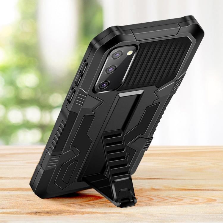 For Samsung Galaxy Note20 Ultra Vanguard Warrior All Inclusive Double-color Shockproof TPU + PC Protective Case with Holder(Black)