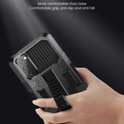 For Samsung Galaxy Note20 Ultra Vanguard Warrior All Inclusive Double-color Shockproof TPU + PC Protective Case with Holder(Black)