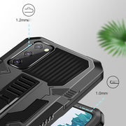 For Samsung Galaxy Note20 Ultra Vanguard Warrior All Inclusive Double-color Shockproof TPU + PC Protective Case with Holder(Black)