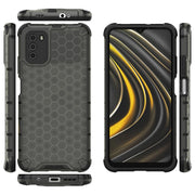 For Xiaomi Poco M3 Shockproof Honeycomb PC + TPU Case(Black)