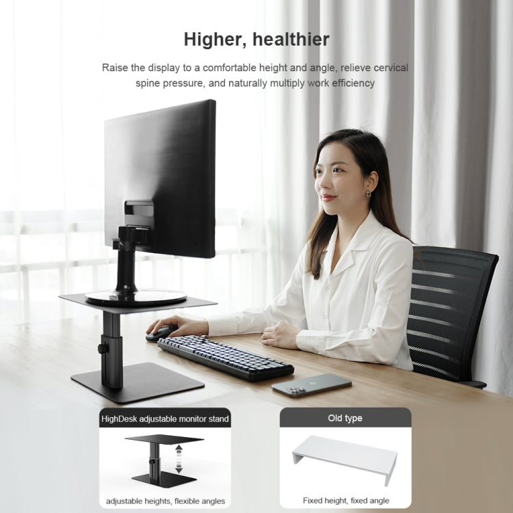 NILLKIN N6 Adjustable High Desk Laptop Monitor Stand Holder (Silver)