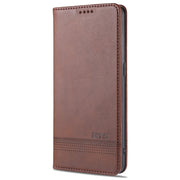 For Oppo Reno5 5G AZNS Magnetic Calf Texture Horizontal Flip Leather Case with Card Slots & Holder & Wallet(Dark Brown)