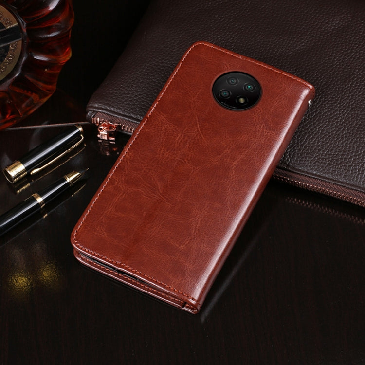 For Xiaomi Redmi Note 9T 5G idewei Crazy Horse Texture Horizontal Flip Leather Case with Holder & Card Slots & Wallet(Sky Blue)