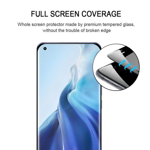 For Xiaomi Mi 11 (Full Glue) 25 PCS 9H HD 3D Curved Edge Tempered Glass Film(Black)