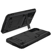 For Samsung Galaxy S21 5G R-JUST Shockproof Water-resistant Dust-proof Metal + Silicone Protective Case with Holder(Black)