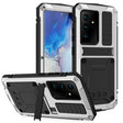 For Samsung Galaxy S21 Ultra 5G R-JUST Shockproof Waterproof Dust-proof Metal + Silicone Protective Case with Holder(Silver) - Galaxy S21 Ultra 5G Cases by R-JUST | Online Shopping South Africa | PMC TechLife | Buy Now Pay Later Mobicred