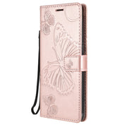 For OPPO A53 (2020) / A53s / A33 (2020) / A32 3D Butterflies Embossing Pattern Horizontal Flip Leather Case with Holder & Card Slot & Wallet(Rose Gold)