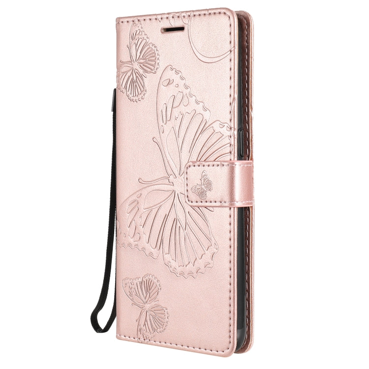 For OPPO A53 (2020) / A53s / A33 (2020) / A32 3D Butterflies Embossing Pattern Horizontal Flip Leather Case with Holder & Card Slot & Wallet(Rose Gold)