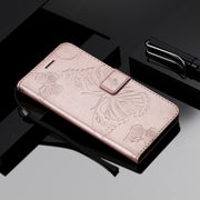 For OPPO A53 (2020) / A53s / A33 (2020) / A32 3D Butterflies Embossing Pattern Horizontal Flip Leather Case with Holder & Card Slot & Wallet(Rose Gold)
