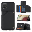 For Samsung Galaxy A12 Skin Feel PU + TPU + PC Back Cover Shockproof Case with Card Slots & Holder & Photo Frame(Black) - Galaxy Phone Cases by PMC TechLife | Online Shopping South Africa | PMC TechLife