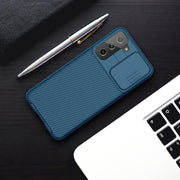 For Samsung Galaxy S21 5G NILLKIN Black Mirror Pro Series Camshield Full Coverage Dust-proof Scratch Resistant Phone Case(Blue)