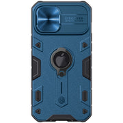For iPhone 12 Pro Max NILLKIN Shockproof CamShield Armor Protective Case with Invisible Ring Holder(Blue)