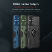 For Samsung Galaxy S21+ 5G NILLKIN Shockproof CamShield Armor Protective Case with Invisible Ring Holder(Blue)