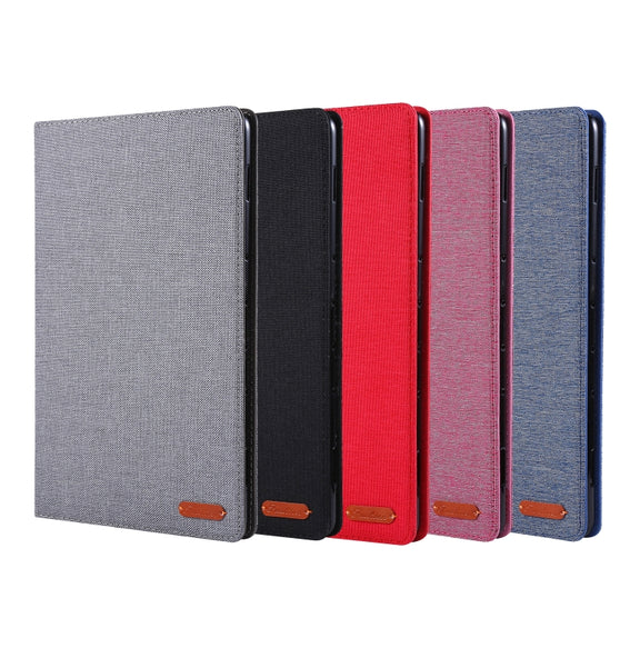 For Lenovo Tab P11 Horizontal Flip TPU + Fabric PU Leather Protective Case with Name Card Clip(Grey)