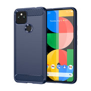 For Google Pixel 5a Brushed Texture Carbon Fiber TPU Case(Navy Blue)