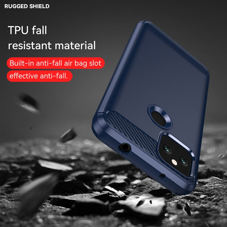 For Google Pixel 5a Brushed Texture Carbon Fiber TPU Case(Navy Blue)