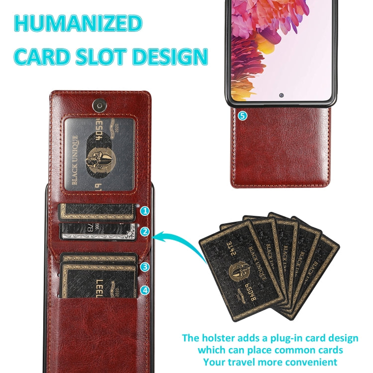 For Samsung Galaxy S20 FE Solid Color PC + TPU Protective Case with Holder & Card Slots(Brown)