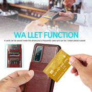 For Samsung Galaxy S20 FE Solid Color PC + TPU Protective Case with Holder & Card Slots(Brown)