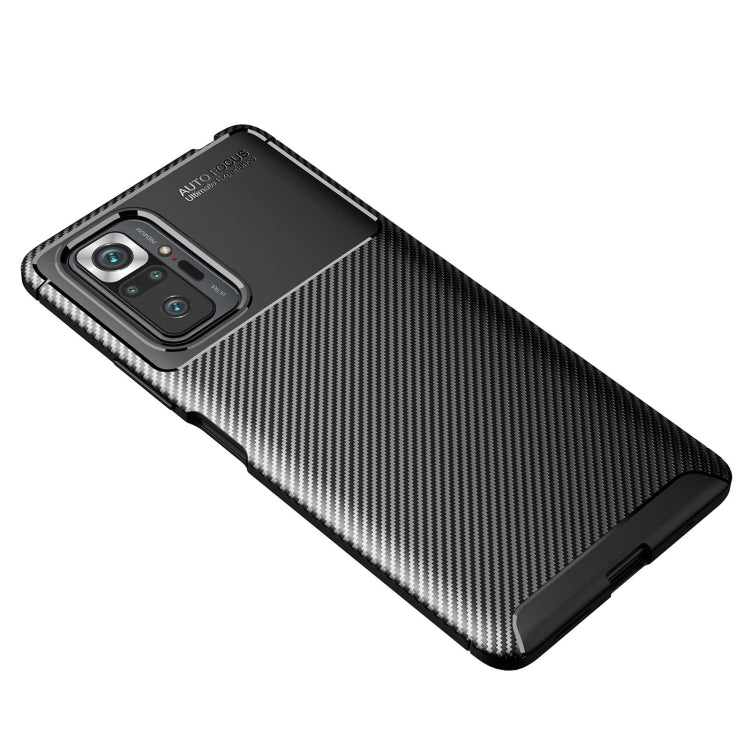 For Xiaomi Redmi Note 10 Pro / Note 10 Pro Max Carbon Fiber Texture Shockproof TPU Case(Black)