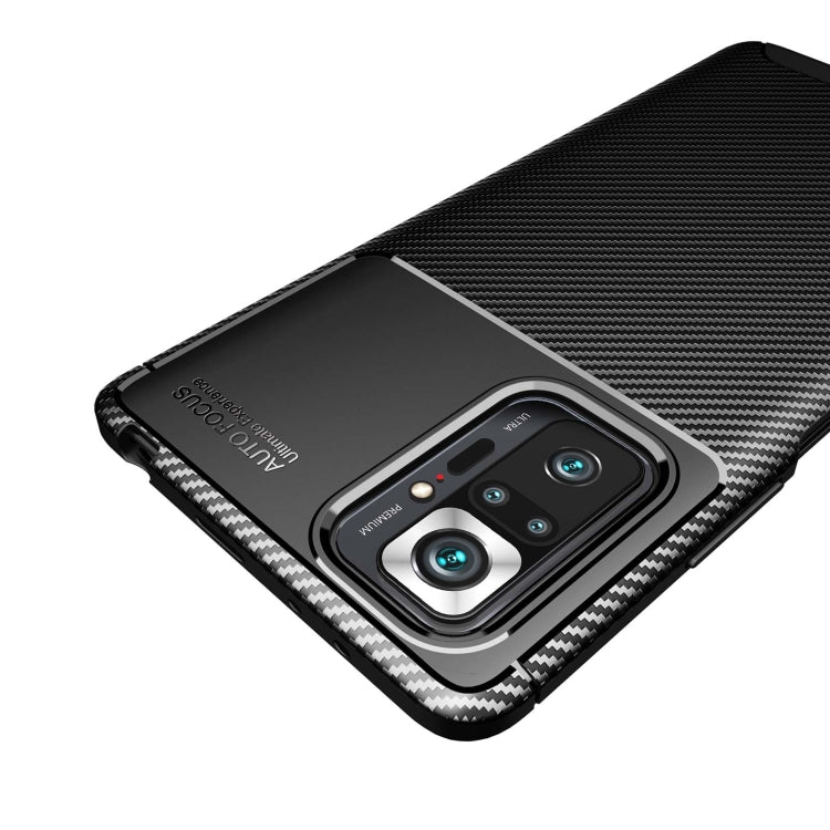 For Xiaomi Redmi Note 10 Pro / Note 10 Pro Max Carbon Fiber Texture Shockproof TPU Case(Black)