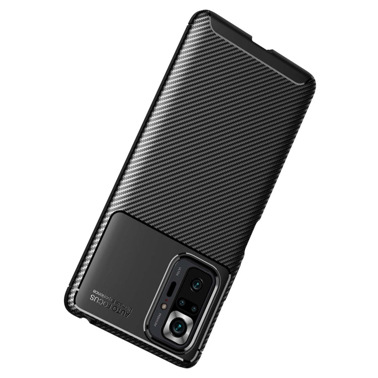 For Xiaomi Redmi Note 10 Pro / Note 10 Pro Max Carbon Fiber Texture Shockproof TPU Case(Black)