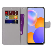 For Huawei Y9a Coloured Drawing Cross Texture Horizontal Flip PU Leather Case with Holder & Card Slots & Wallet & Lanyard(Gradient Colorful Flower)