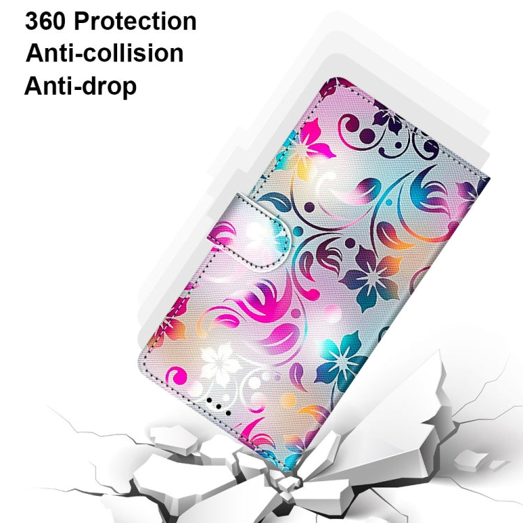 For Huawei Y9a Coloured Drawing Cross Texture Horizontal Flip PU Leather Case with Holder & Card Slots & Wallet & Lanyard(Gradient Colorful Flower)