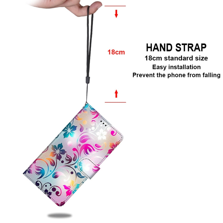 For Huawei Y9a Coloured Drawing Cross Texture Horizontal Flip PU Leather Case with Holder & Card Slots & Wallet & Lanyard(Gradient Colorful Flower)