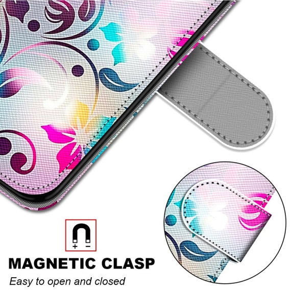 For Huawei Y9a Coloured Drawing Cross Texture Horizontal Flip PU Leather Case with Holder & Card Slots & Wallet & Lanyard(Gradient Colorful Flower)