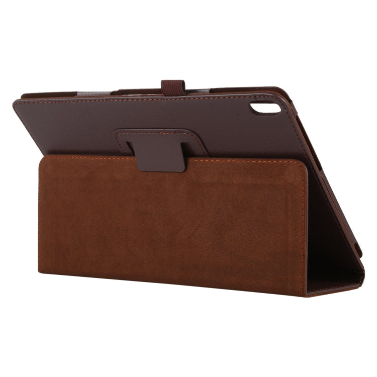 For Lenovo Smart Tab M10 / P10 10.1 inch Litchi Texture Solid Color Horizontal Flip Leather Case with Holder & Pen Slot(Brown)