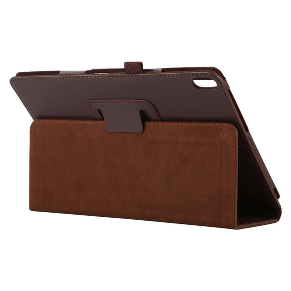 For Lenovo Smart Tab M10 / P10 10.1 inch Litchi Texture Solid Color Horizontal Flip Leather Case with Holder & Pen Slot(Brown)
