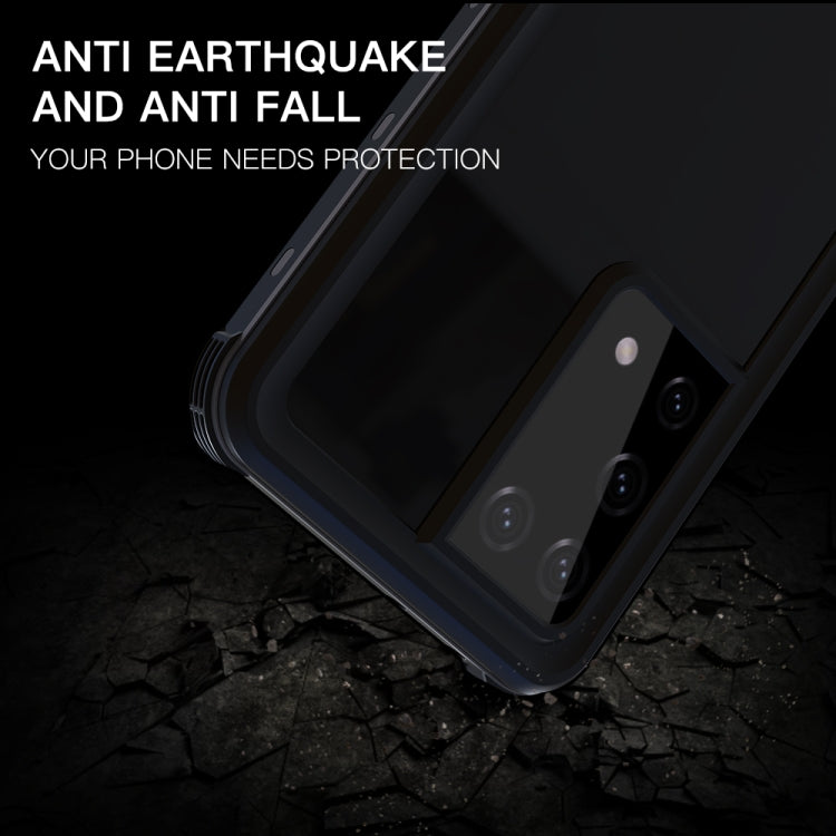 For Samsung Galaxy S21 Ultra 5G RedPepper Transparent Dot Shockproof Water-resistant PC + TPU Protective Case(Black)