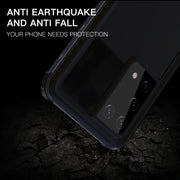 For Samsung Galaxy S21 Ultra 5G RedPepper Transparent Dot Shockproof Water-resistant PC + TPU Protective Case(Black)