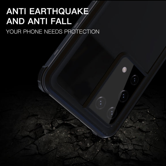 For Samsung Galaxy S21 Ultra 5G RedPepper Transparent Dot Shockproof Water-resistant PC + TPU Protective Case(Black)