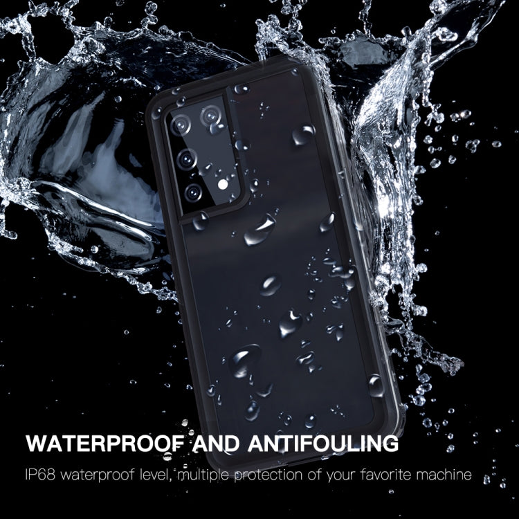For Samsung Galaxy S21 Ultra 5G RedPepper Transparent Dot Shockproof Water-resistant PC + TPU Protective Case(Black)