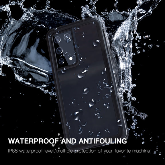 For Samsung Galaxy S21 Ultra 5G RedPepper Transparent Dot Shockproof Water-resistant PC + TPU Protective Case(Black)