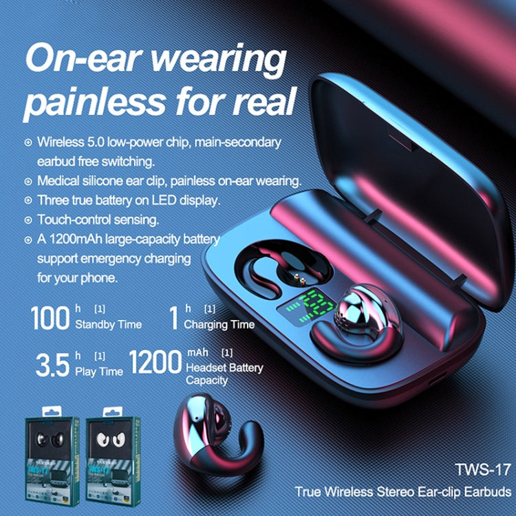 Remax TWS-17 Bluetooth 5.0 Ear Clip Style True Wireless Stereo Bluetooth Earphone(White)