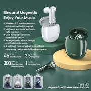 Remax TWS-23 Bluetooth 5.0 Magnetic True Wireless Stereo Bluetooth Earphone(White)