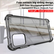 For Motorola Moto G Stylus (2021) IMAK All Coverage Shockproof Airbag TPU Case(Transparent Black)