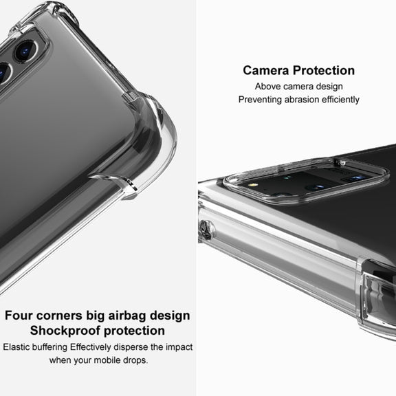 For Motorola Moto G Stylus (2021) IMAK All Coverage Shockproof Airbag TPU Case(Transparent Black)