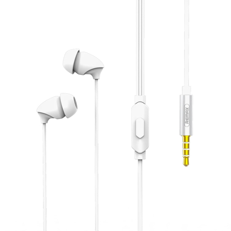 REMAX RM-588 In-Ear Stereo Sleep Earphone with Wire Control & MIC & Support Hands-free(White)