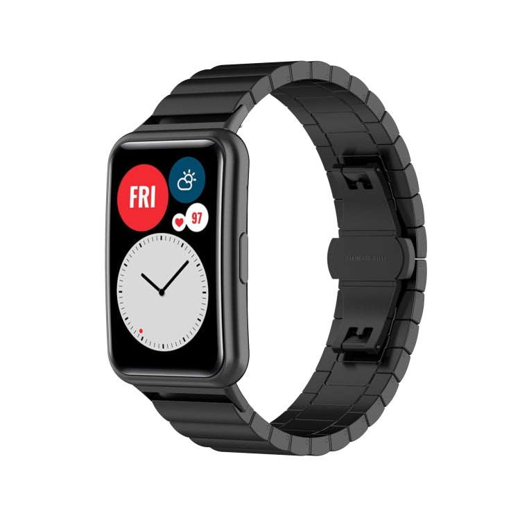 For Huawei Watch Fit Stainless Steel Watch Band(Black)